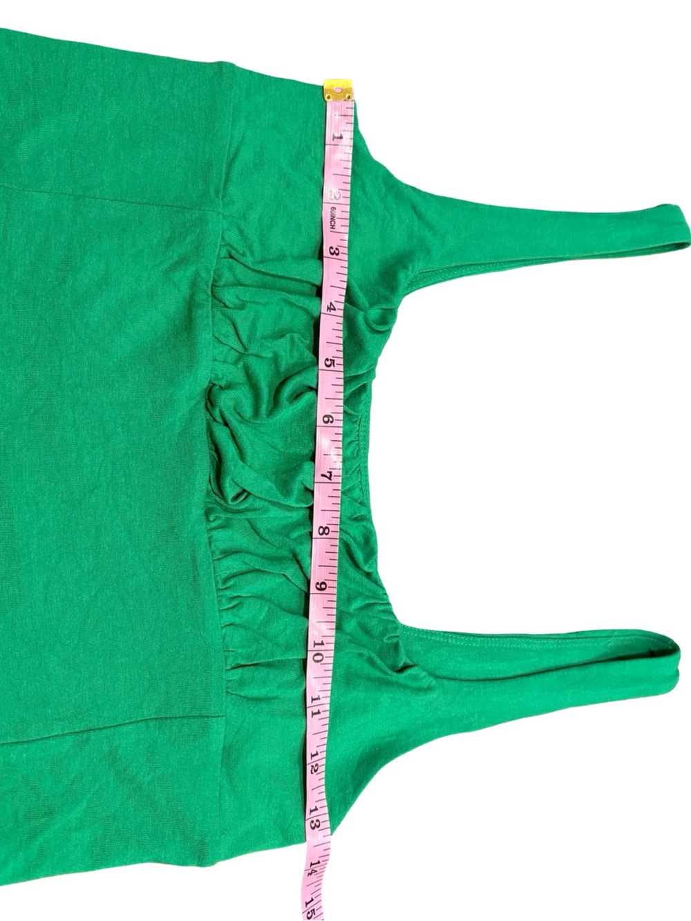 Wilfred Free Aritzia Green Ruched Bust Cropped Tank Top Size Small - Picture 8 of 10